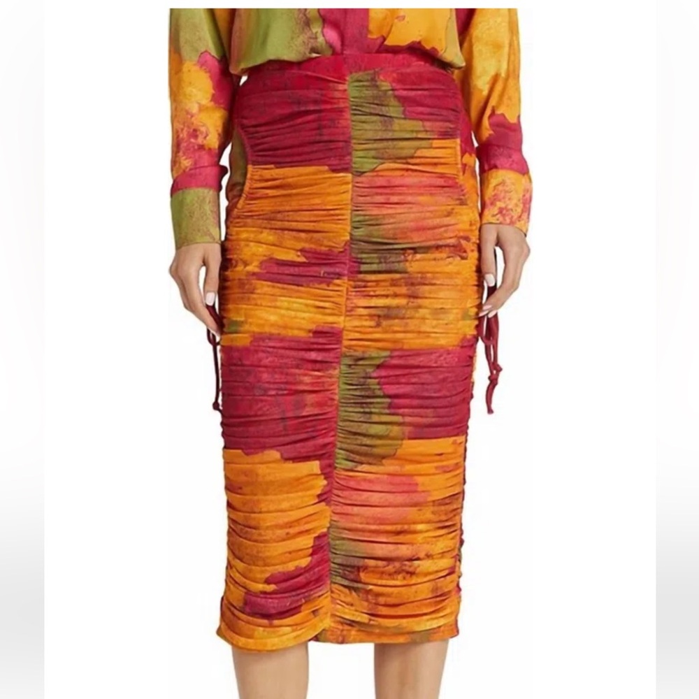 Vibrant Multicolor Ruched Skirt